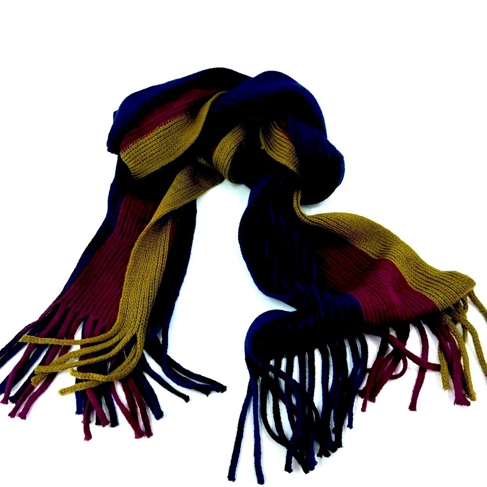 Unbranded Striped Scarf with fringe - Unisex